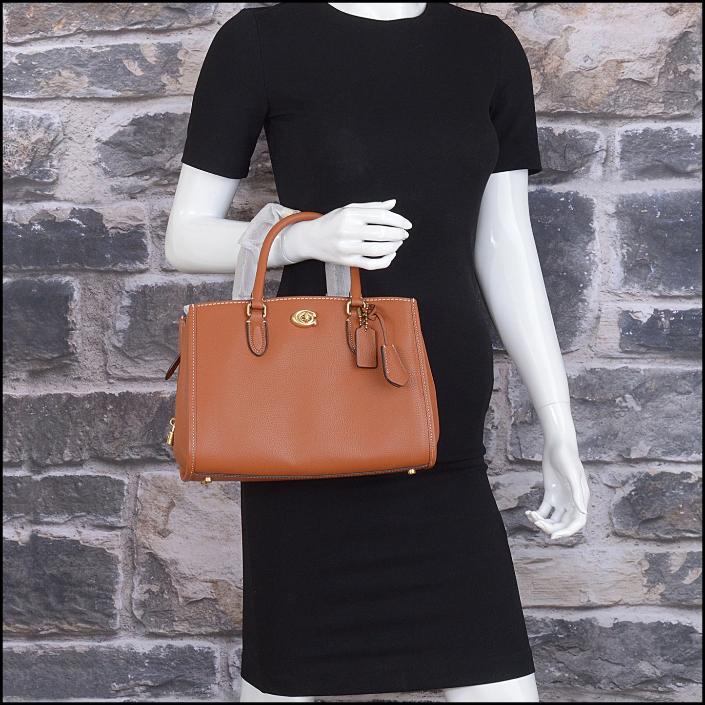 RDC15474 COACH Burnished Amber Pebbled Leather Brooke 28 Carryall