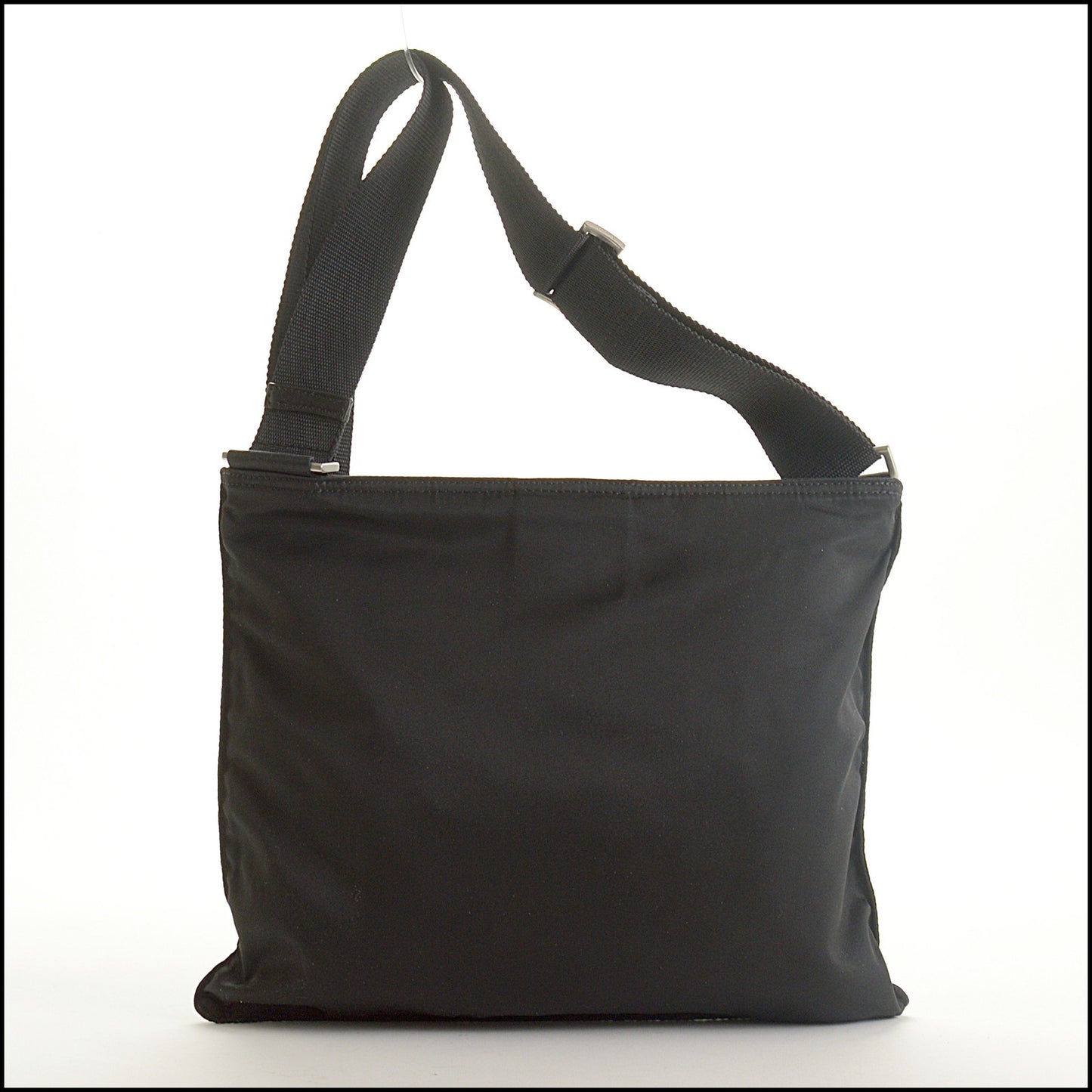 RDC15475 PRADA Black Nylon Flat Messenger Bag