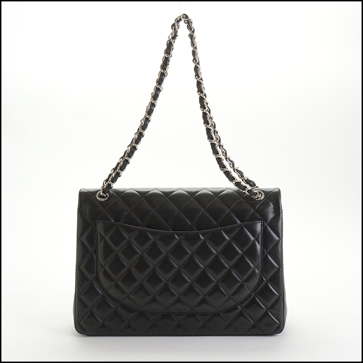 RDC14464 Chanel Black Lambskin Jumbo Silver Classic 11.2 Handbag