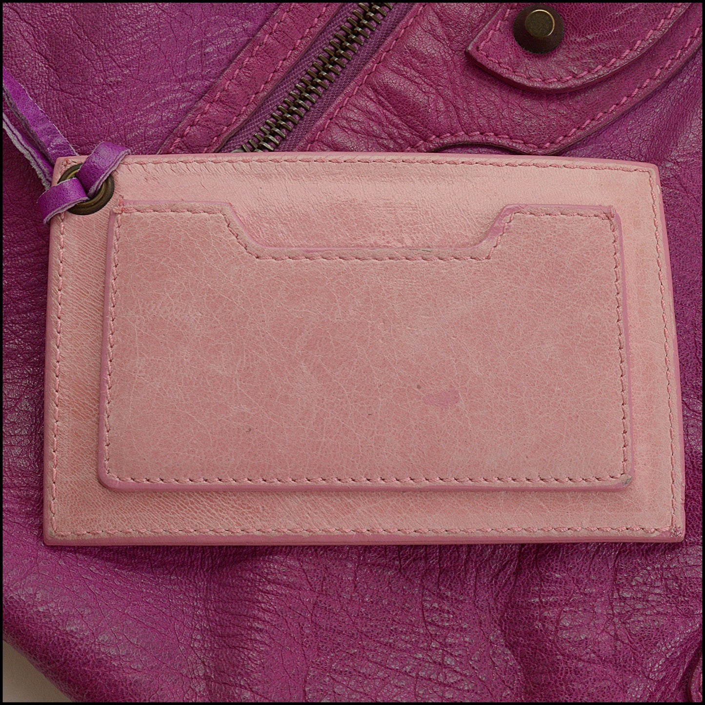 RDC15527 BALENCIAGA 2005 Magenta Pink/Purple Chevre Leather Day Hobo Bag