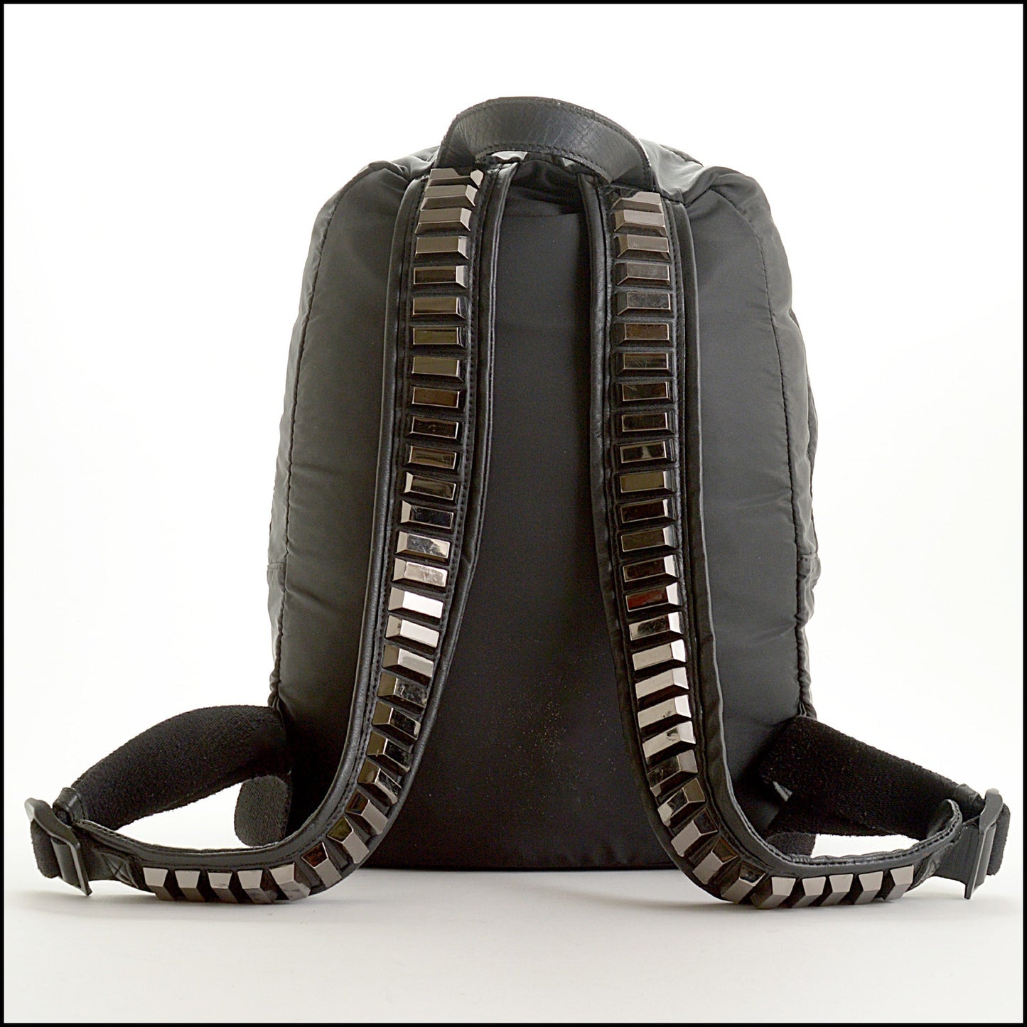 RDC15546 GIVENCHY Black 2011 Ricardo Tisci Nylon and Leather Studded Strap Backpack