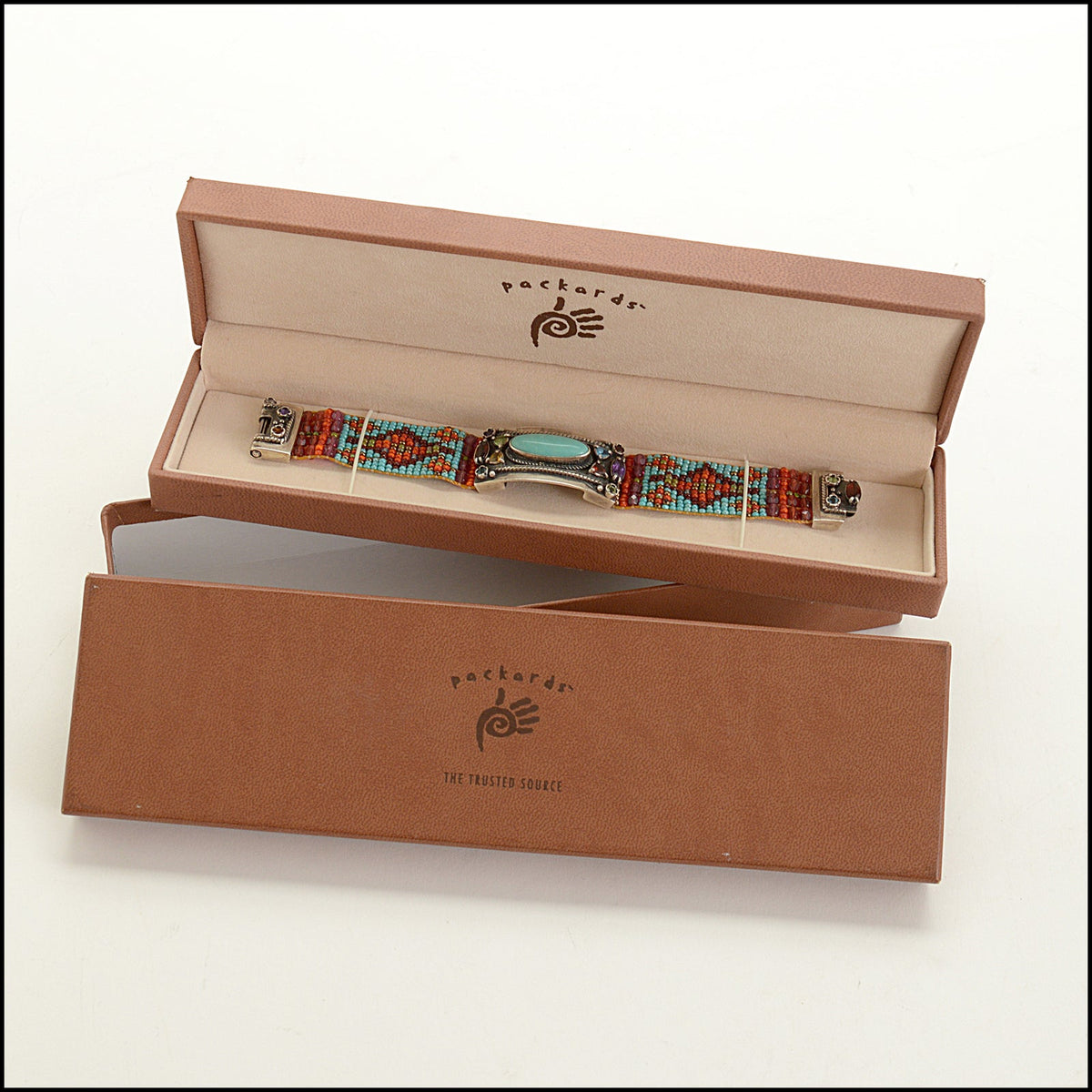 RDC15730 CHILI ROSE BEADZ Sterling Silver/Torquoise/Multicolor Semi-Precious Stones & Beaded Bracelet