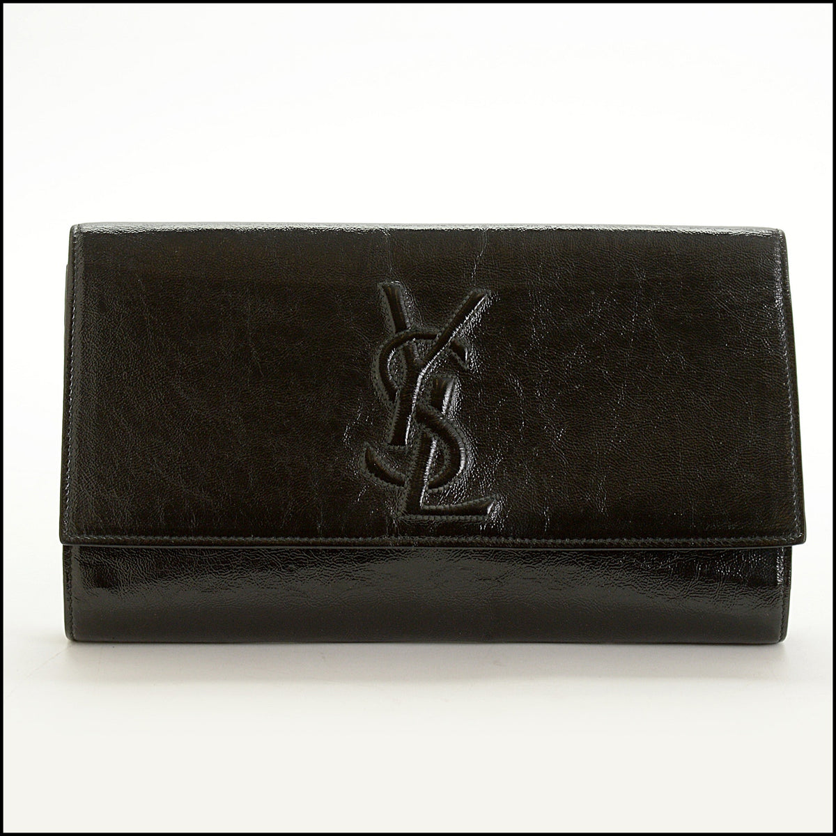 RDC15703 YVES SAINT LAURENT Vintage YSL BLack Crinkle Patent Leather Belle de Jour