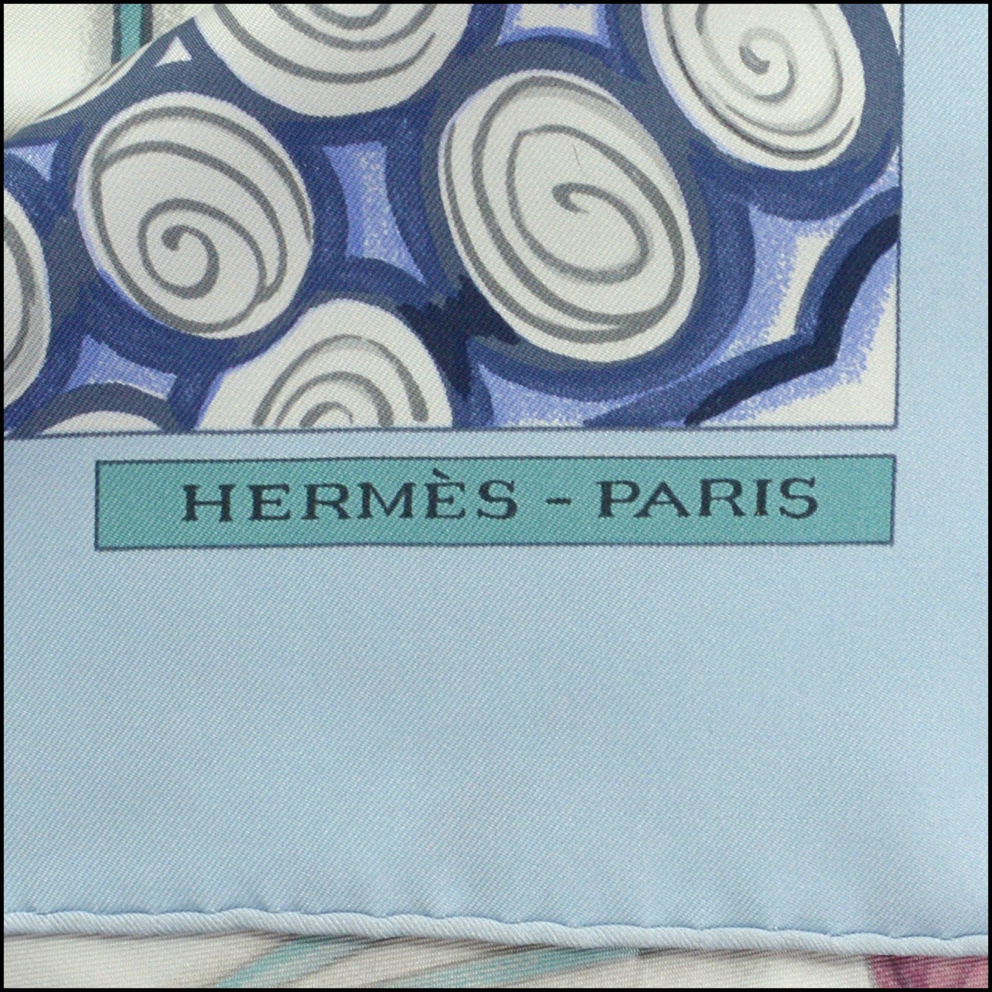 RDC15233 HERMES '02 Light Blue Cermique Ottomane Silk Scarf 90cm