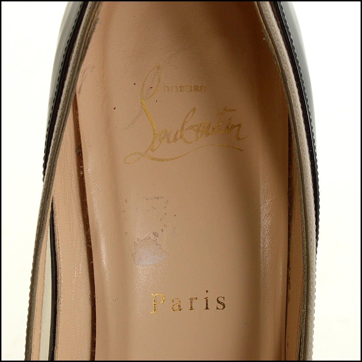 RDC15187 CHRISTIAN LOUBOUTIN Black Patent Leather and Nude Paulina Pumps Size 40