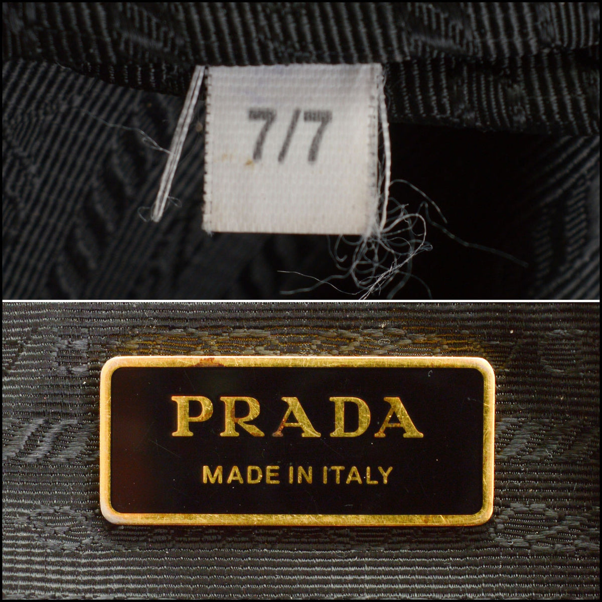 RDC15671 PRADA Black Glossy Calfskin Large Bonnie Bag