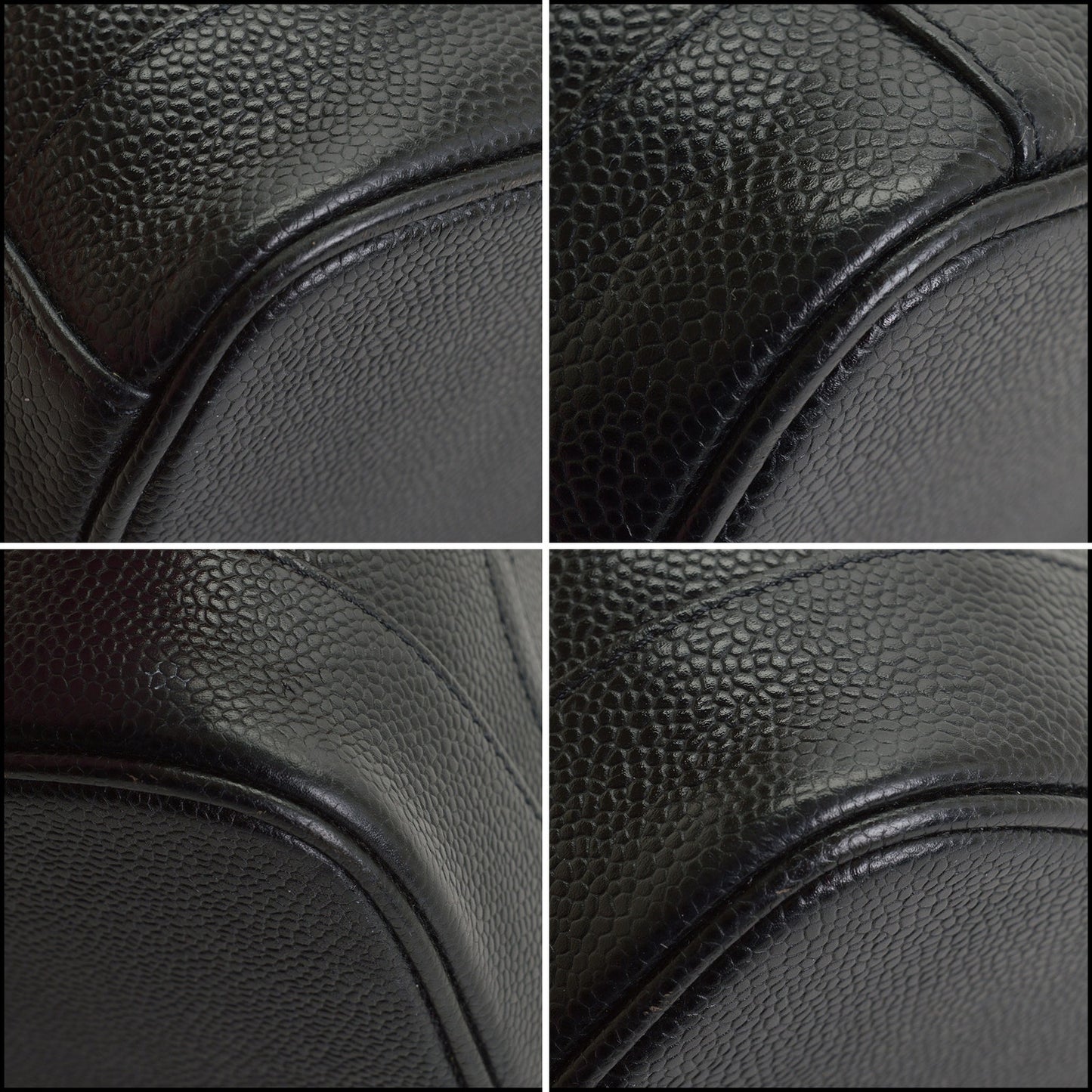 RDC14968 CHANEL '00-02 Black Caviar Leather Vanity Case Cosmetic Bag