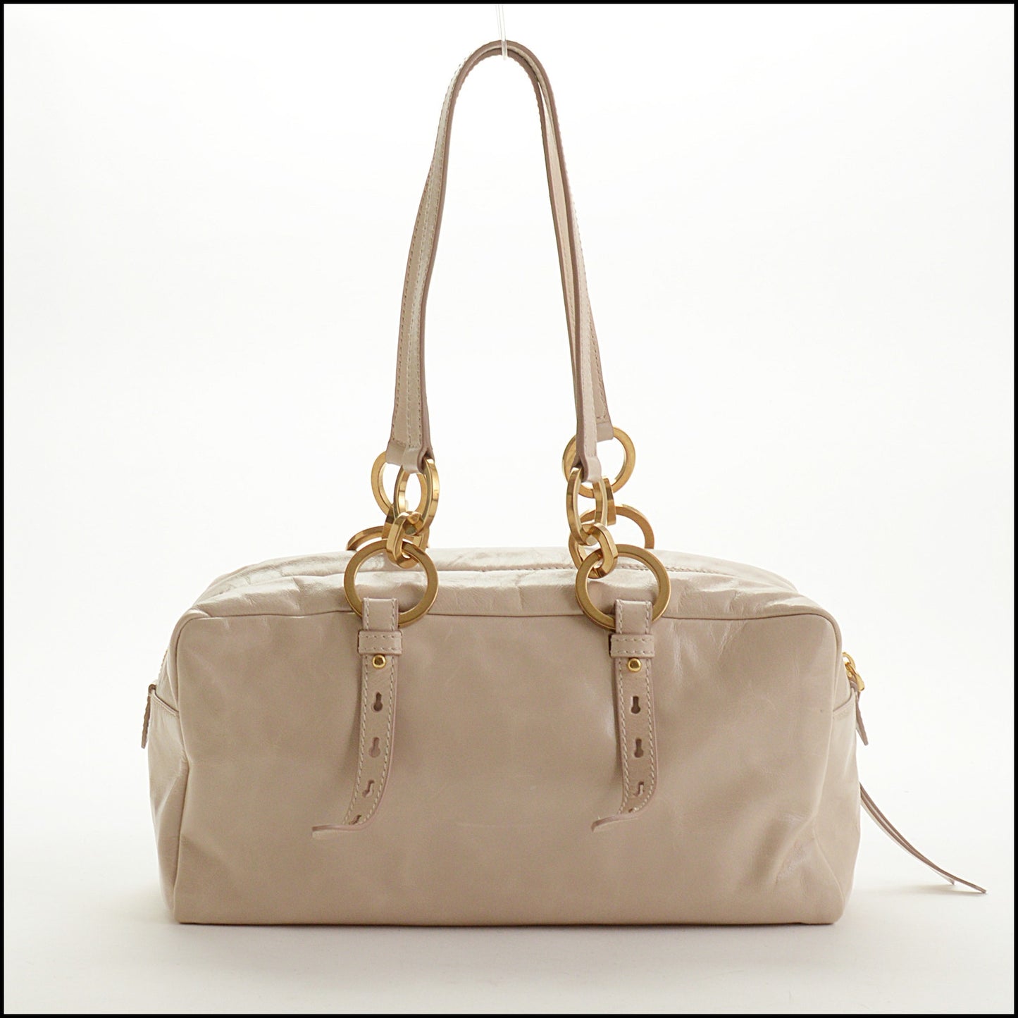 RDC15311 PRADA Cream Bauletto Dangle Medium Handbag