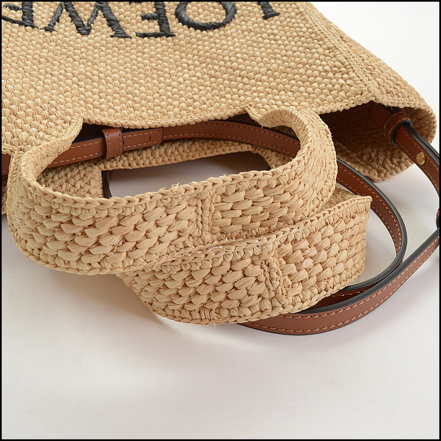 RDC14538 LOEWE Natural Woven Raffia Ibiza Small Basket Tote