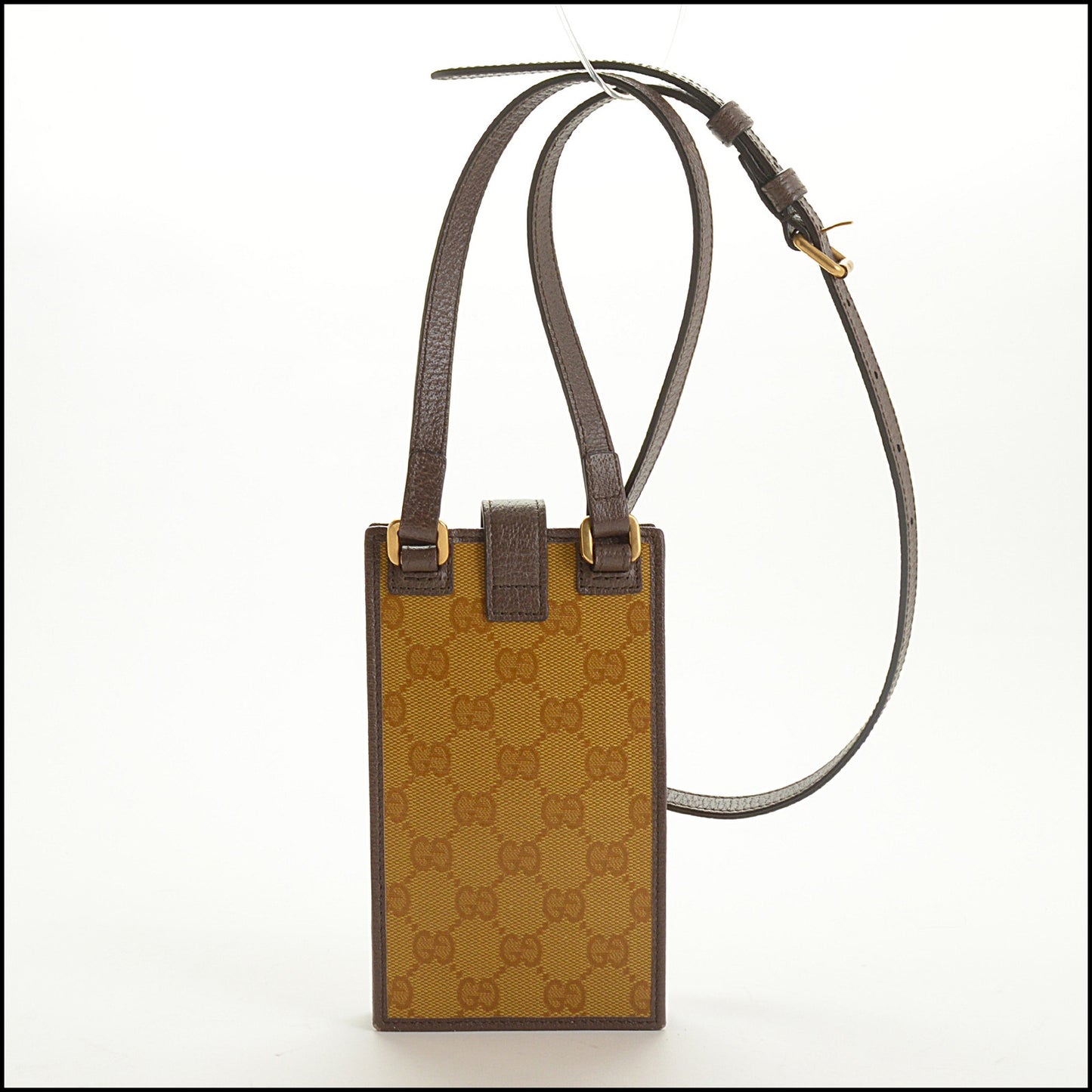 RDC15420 GUCCI x ADIDAS Brown Supreme Canvas Cell Phone Holder