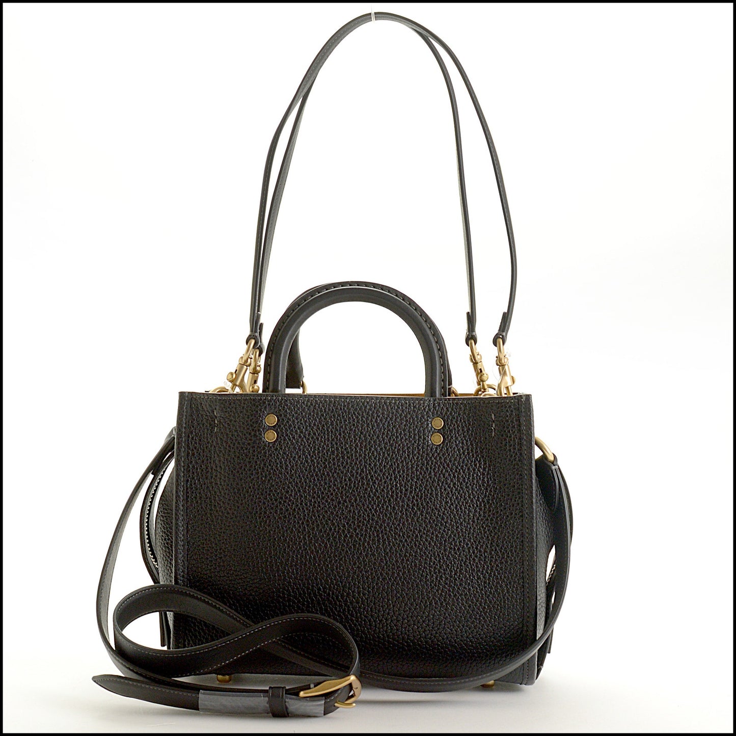 RDC15472 COACH Black Pebbled Leather Rogue 25 Tote Bag