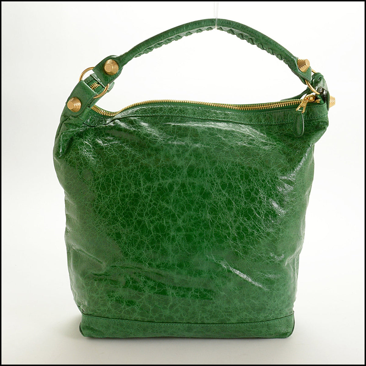 RDC15744 BALENCIAGA '07 Vert Gazon 21mm Gold Giant Hardware Day Bag