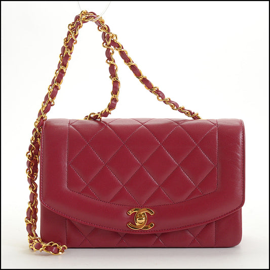 RDC14839 CHANEL Berry Diana Flap Bag '89-91