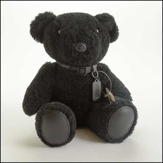 RDC15397 COACH Black Shearling Teddy Bear