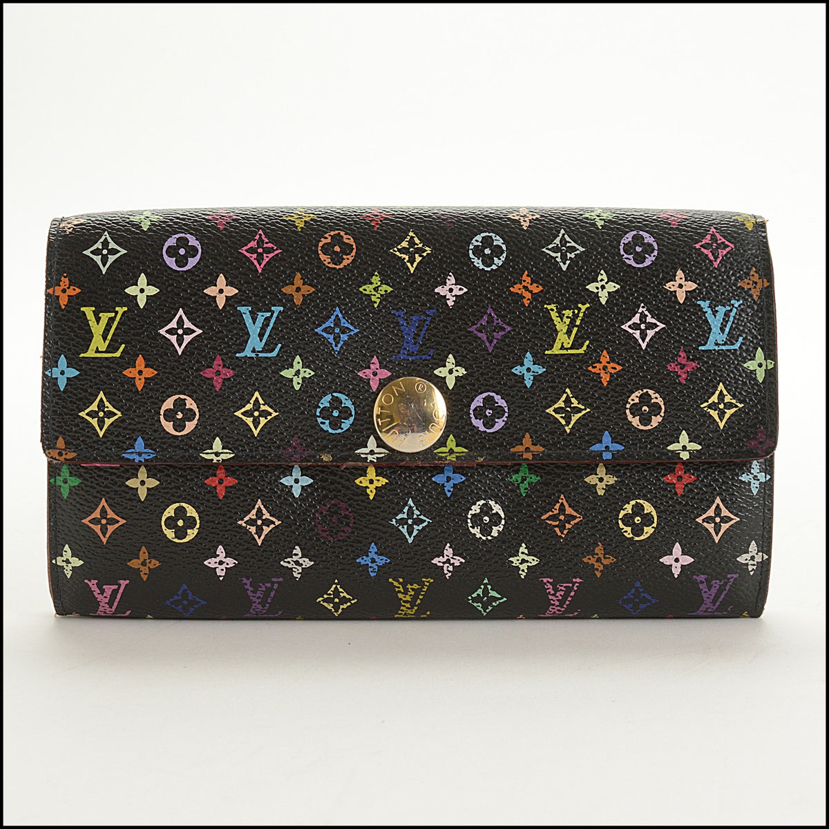 RDC15664 LOUIS VUITTON Black Multicolore Sarah Wallet