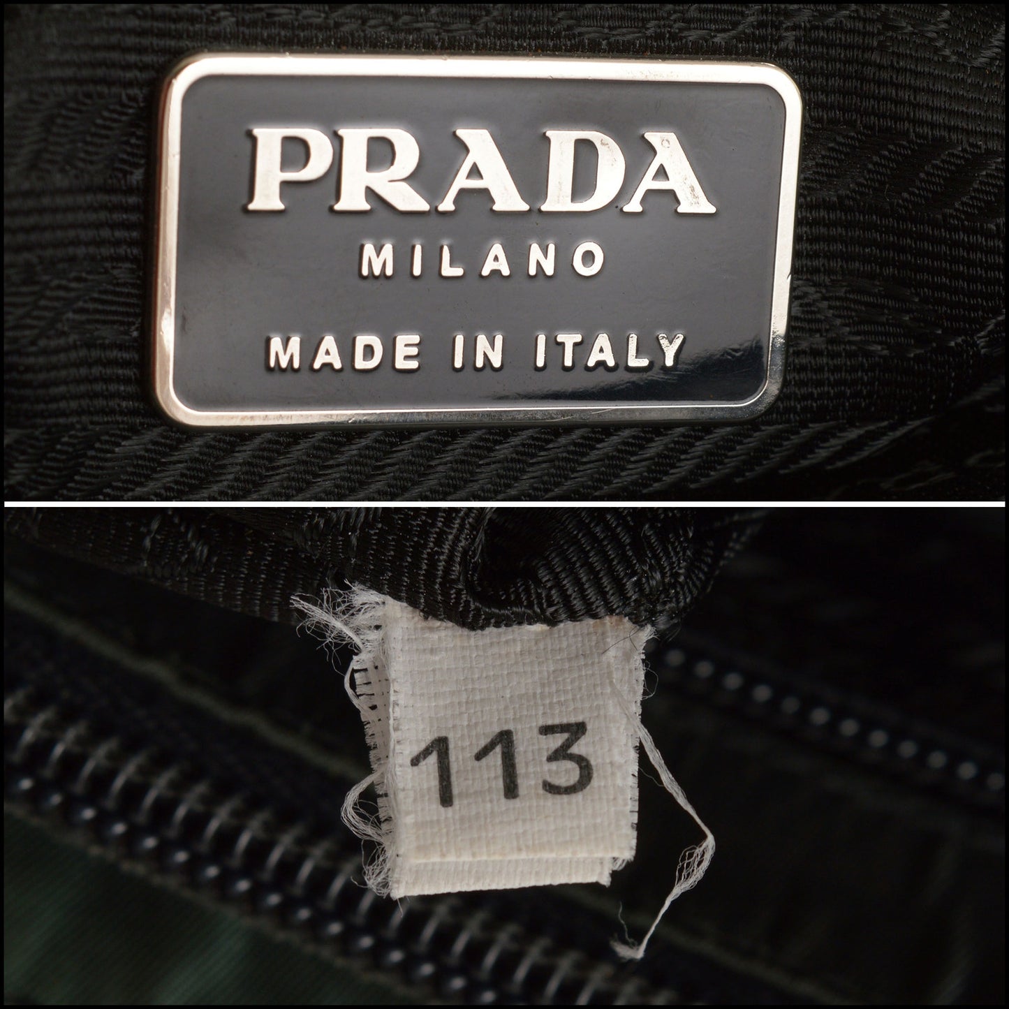 RDC15580 PRADA Green Nylon & Leather Shoulder Bag