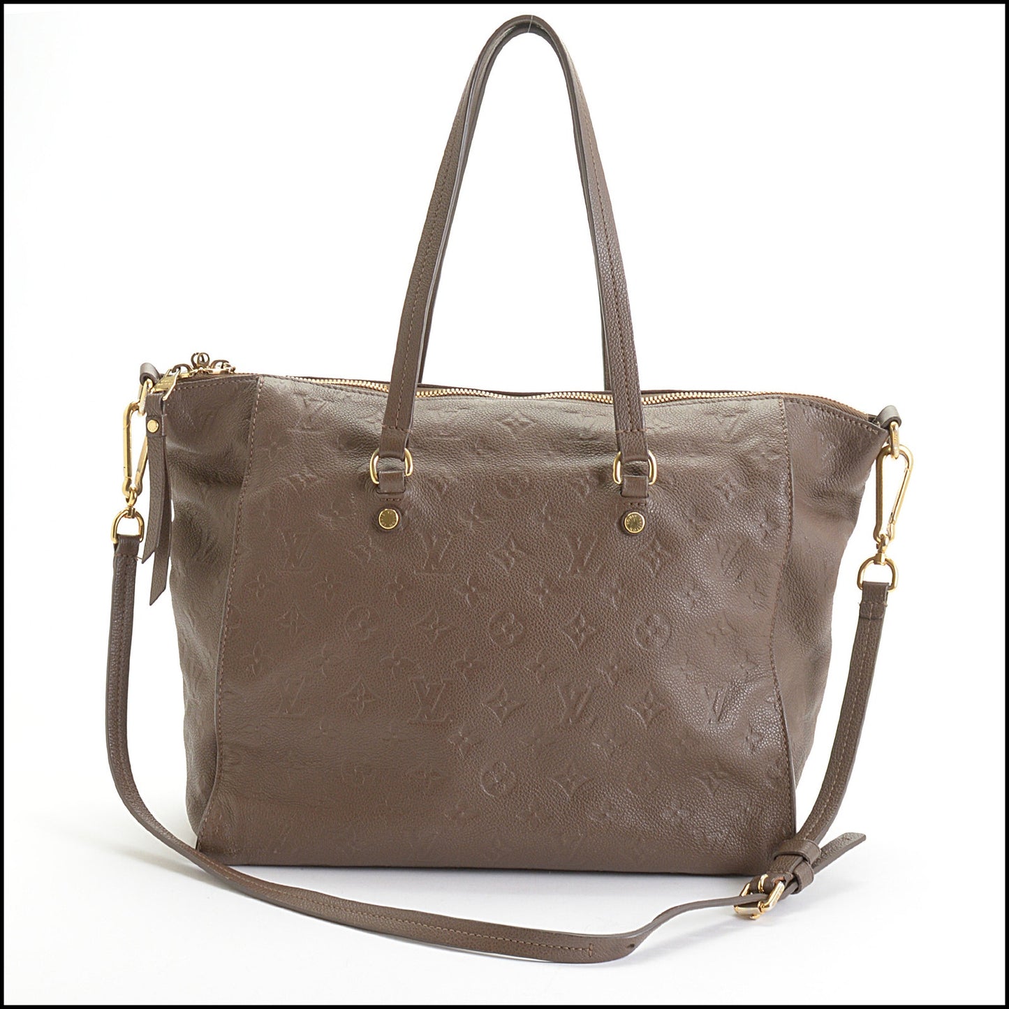 RDC14146 Authentic LOUIS VUITTON '11 Taupe Monogram Leather Lumineuse Bag