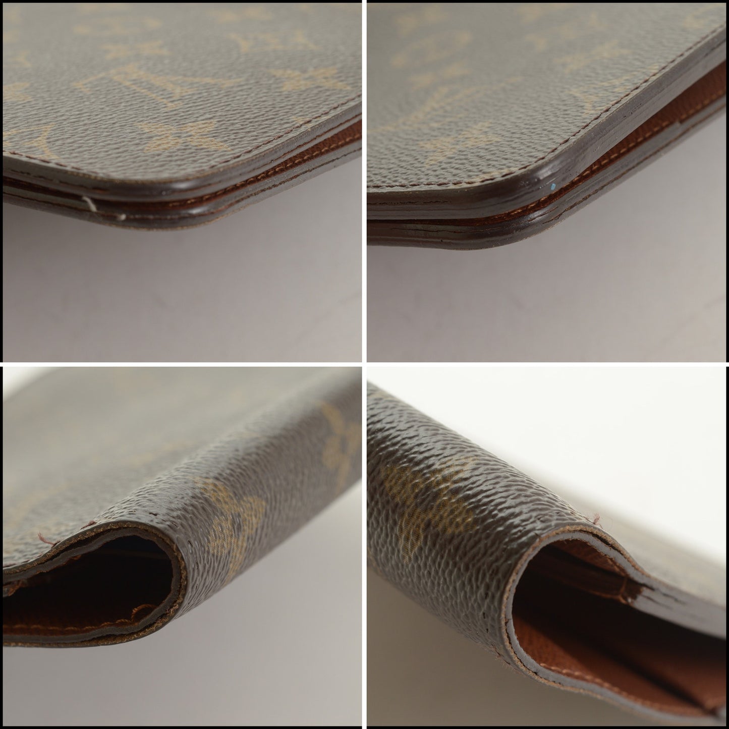 RDC15355 LOUIS VUITTON '06 Brown LV Monogram Desk Agenda Cover MM