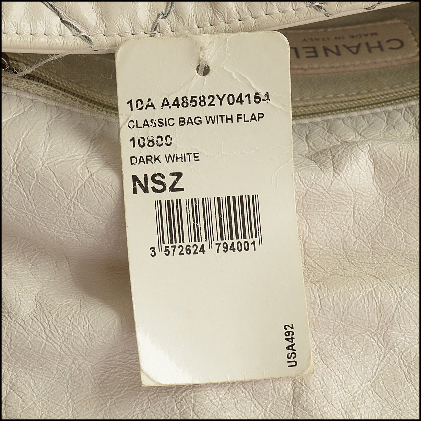 RDC15347 CHANEL '10 Dark White Double Stitch Classic Jumbo Flap Bag
