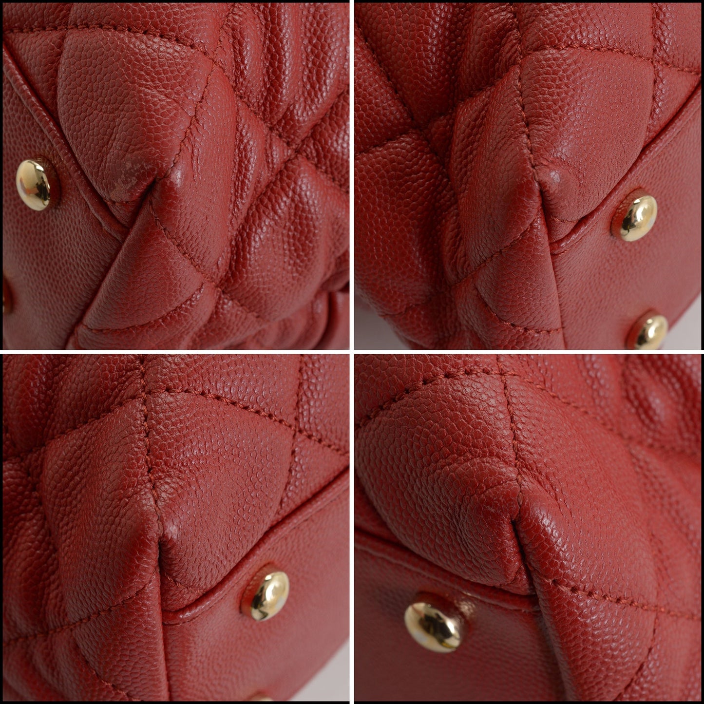RDC14913 CHANEL 2019 Red Caviar Leather Gold HW Rolled Up Bag