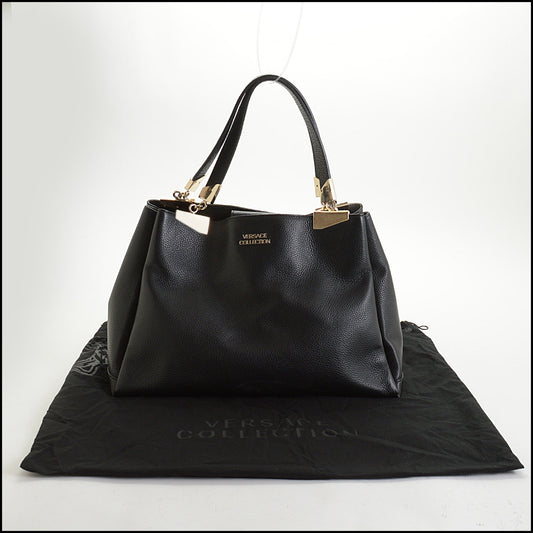 RDC14883 VERSACE COLLECTION Black Leather Shoulder Bag