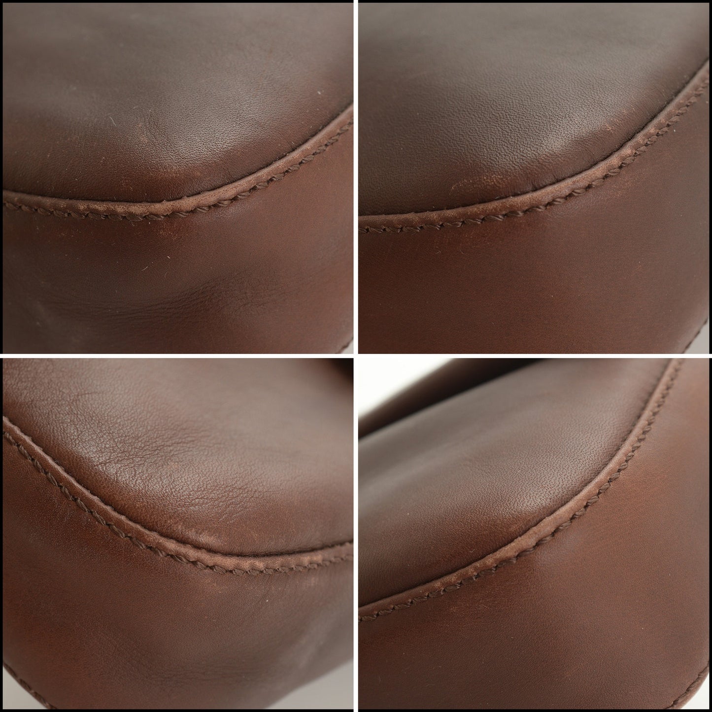 RDC15510 FENDI Vintage Brown Leather Baguette Bag