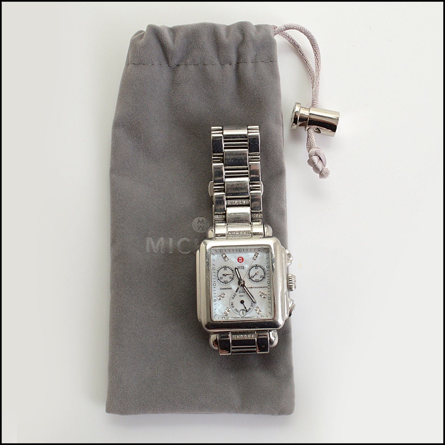 RDC14730 Michele Stainless Steel Mop Deco Diamond Chronograph Watch