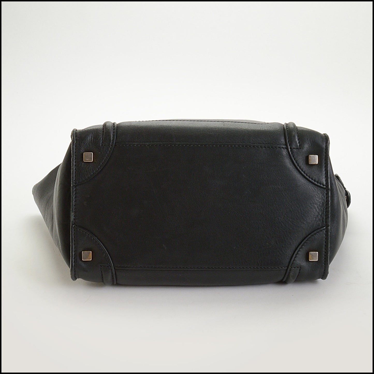 RDC14877 CELINE Black Leather Mini Luggage Tote Bag