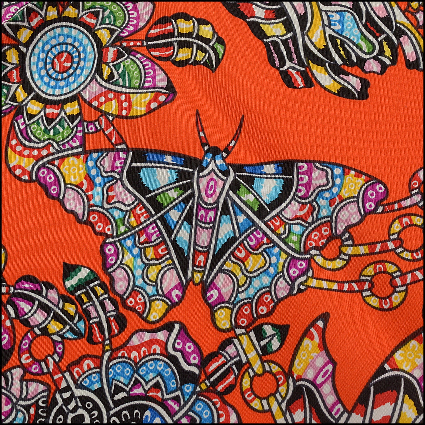RDC15459 HERMES '20/21 Orange "La Legende de la Foret" Silk Scarf 90cm