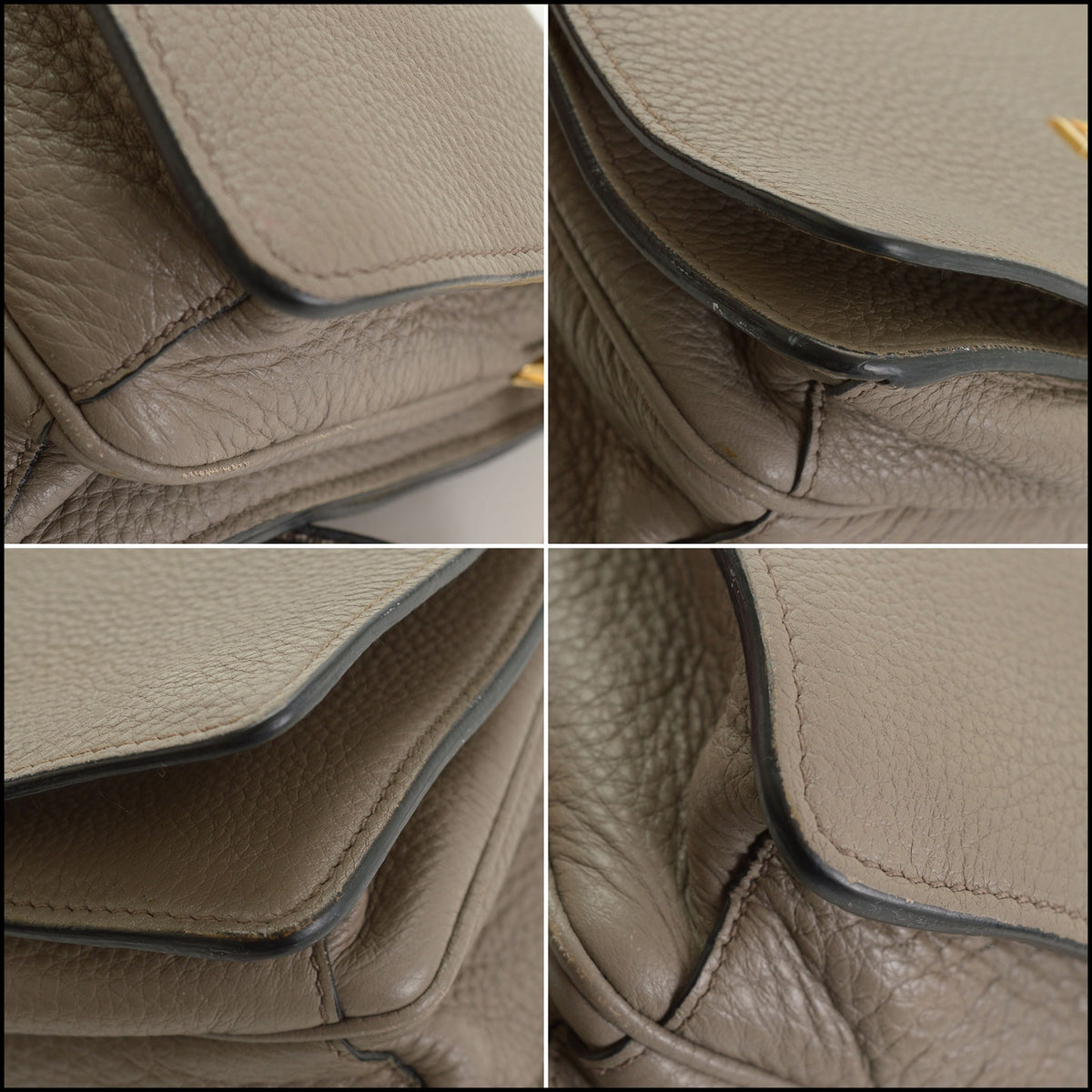 RDC15679 PRADA Argilla Taupe Vitello Daino Leather Bandoliera Crossbody Bag