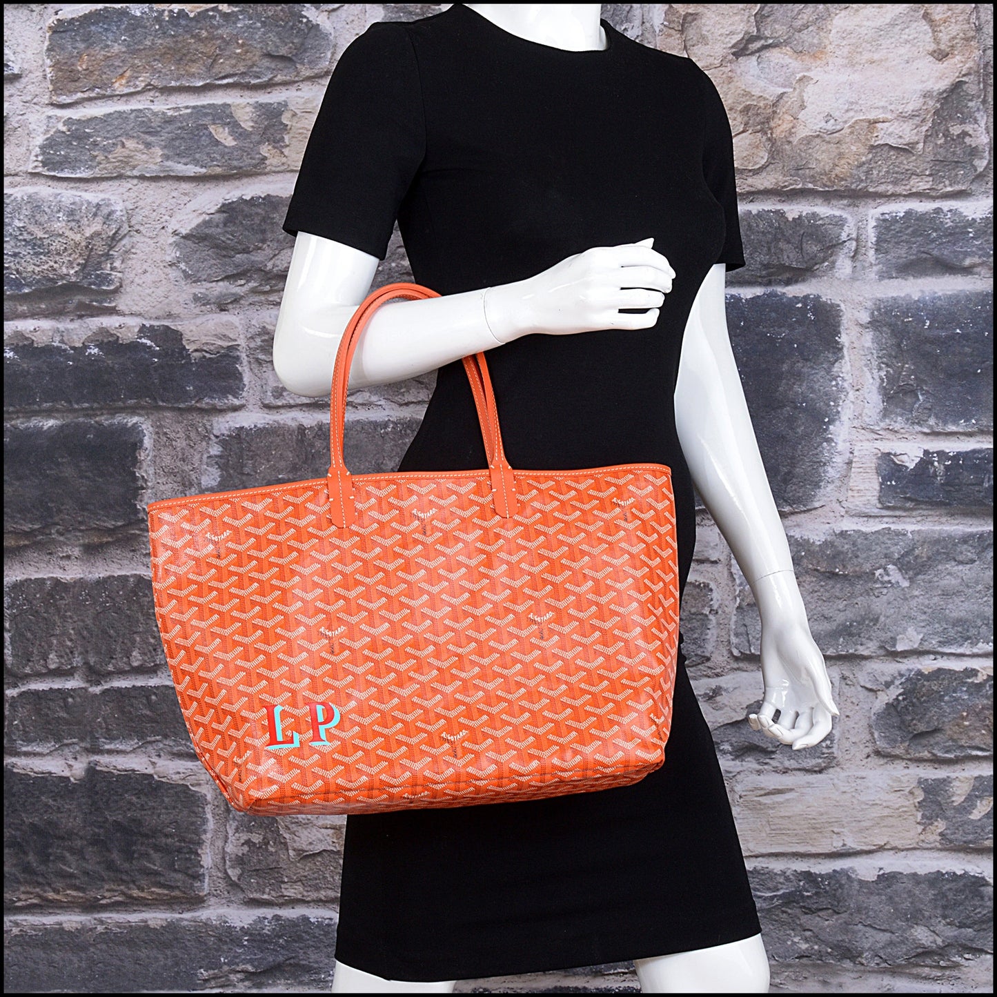 RDC15476 GOYARD 2025 Orange Goyardine Canvas LP Marquage Saint Louis PM Tote Bag