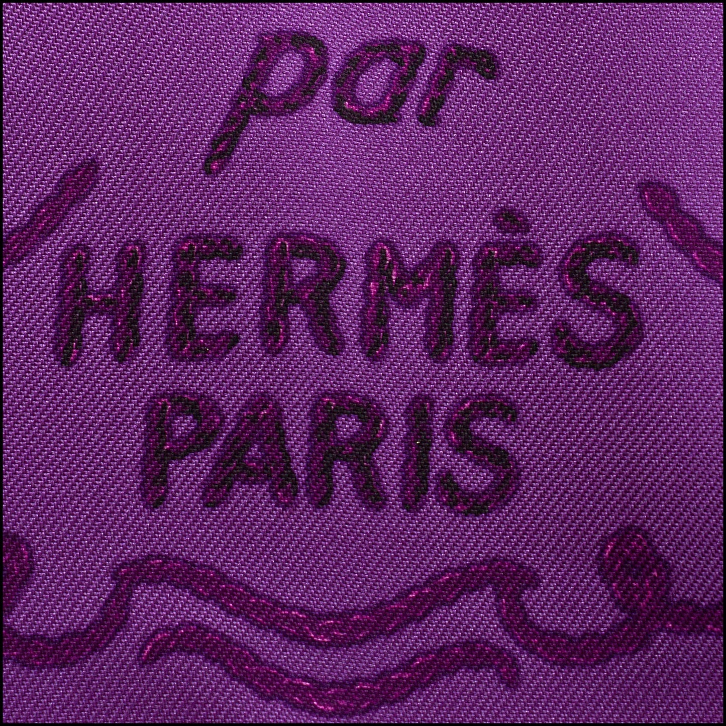 RDC15047 HERMES Purple "Brides de Gala Brode Main" 90 cm Silk Scarf