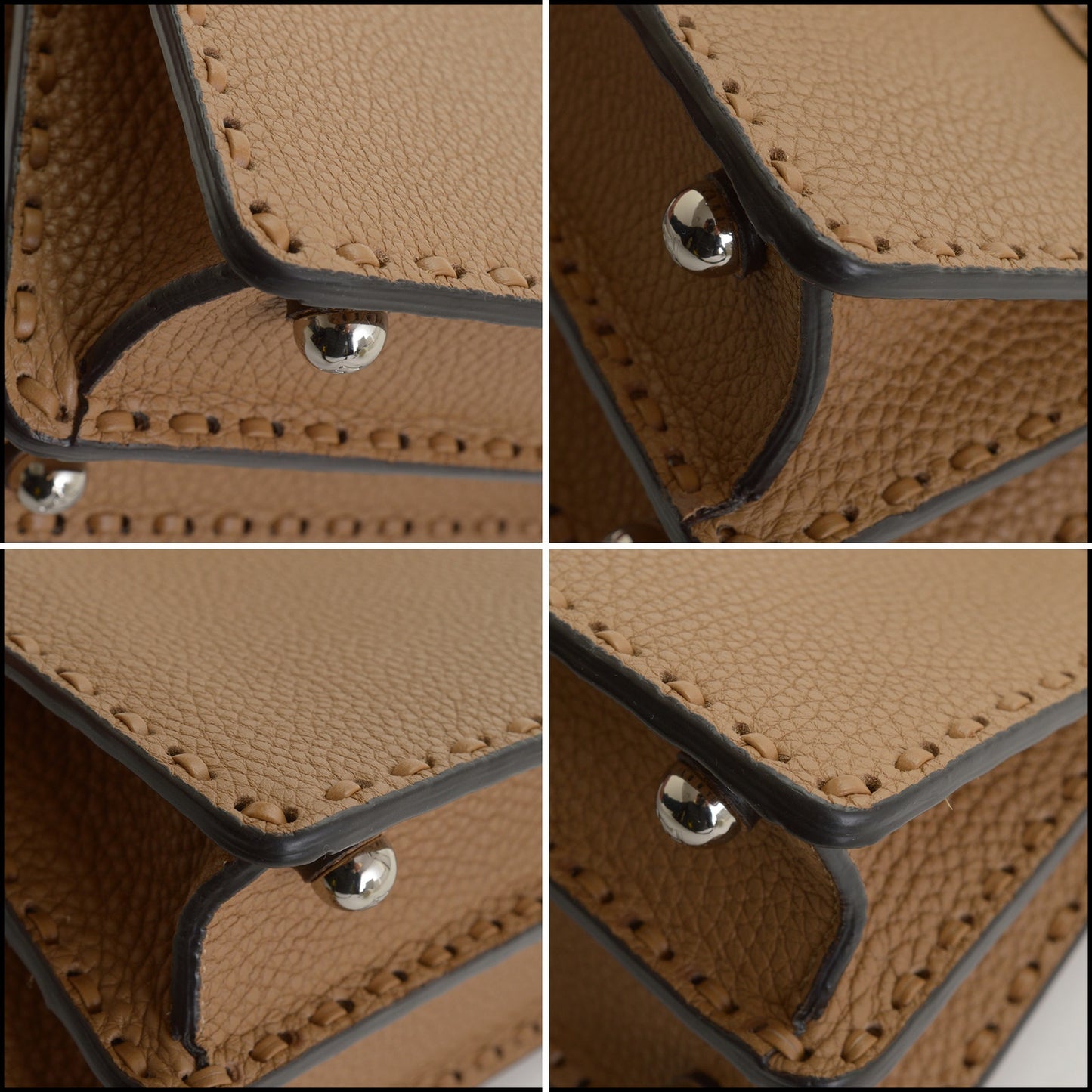 RDC14999 FENDI Selleria '24 Cappucino Calfskin Petite Peekaboo bag