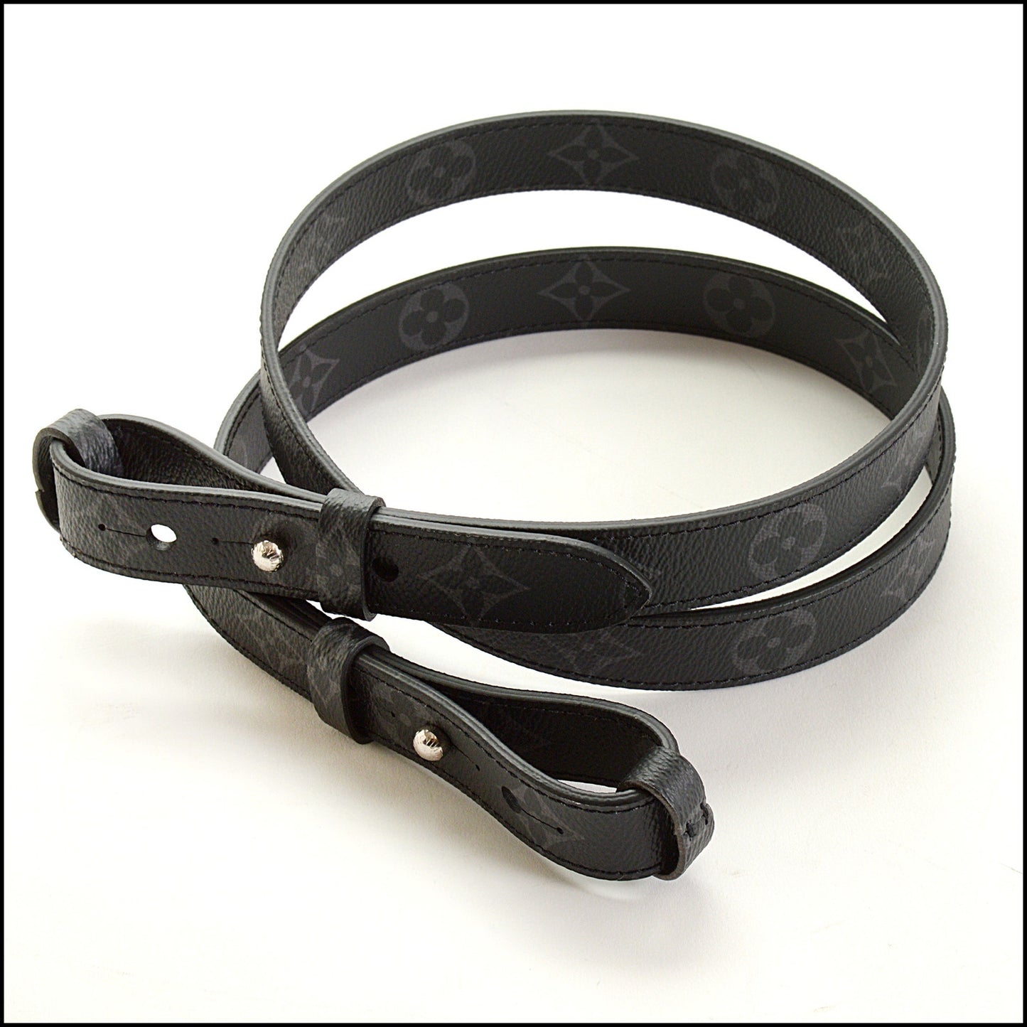 RDC15077 LOUIS VUITTON Black/Grey Monogram Eclipse Shoulder Strap Pin / Tang Buckle