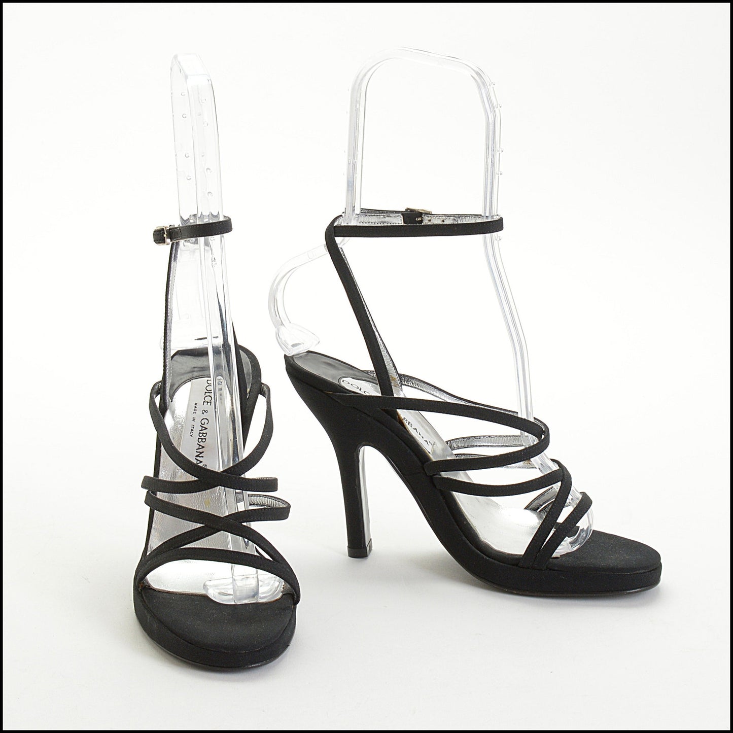 RDC14672 DOLCE & GABBANA Black Fabric Strappy Heels