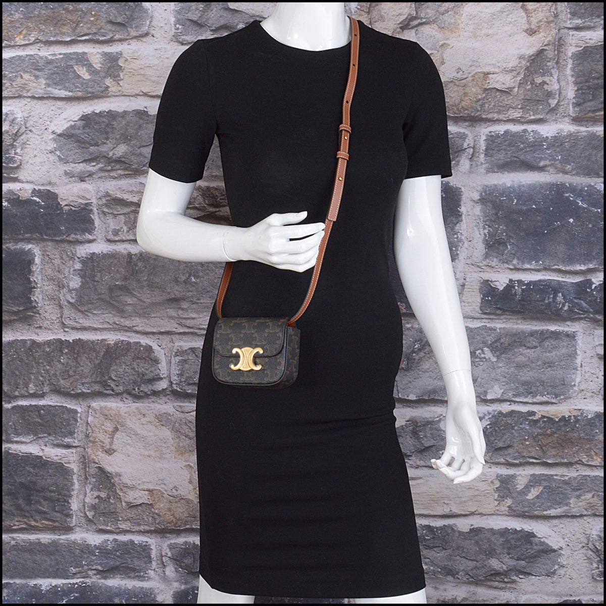 RDC15647 CELINE 2024 Triomphe Canvas Mini Claude Crossbody Bag