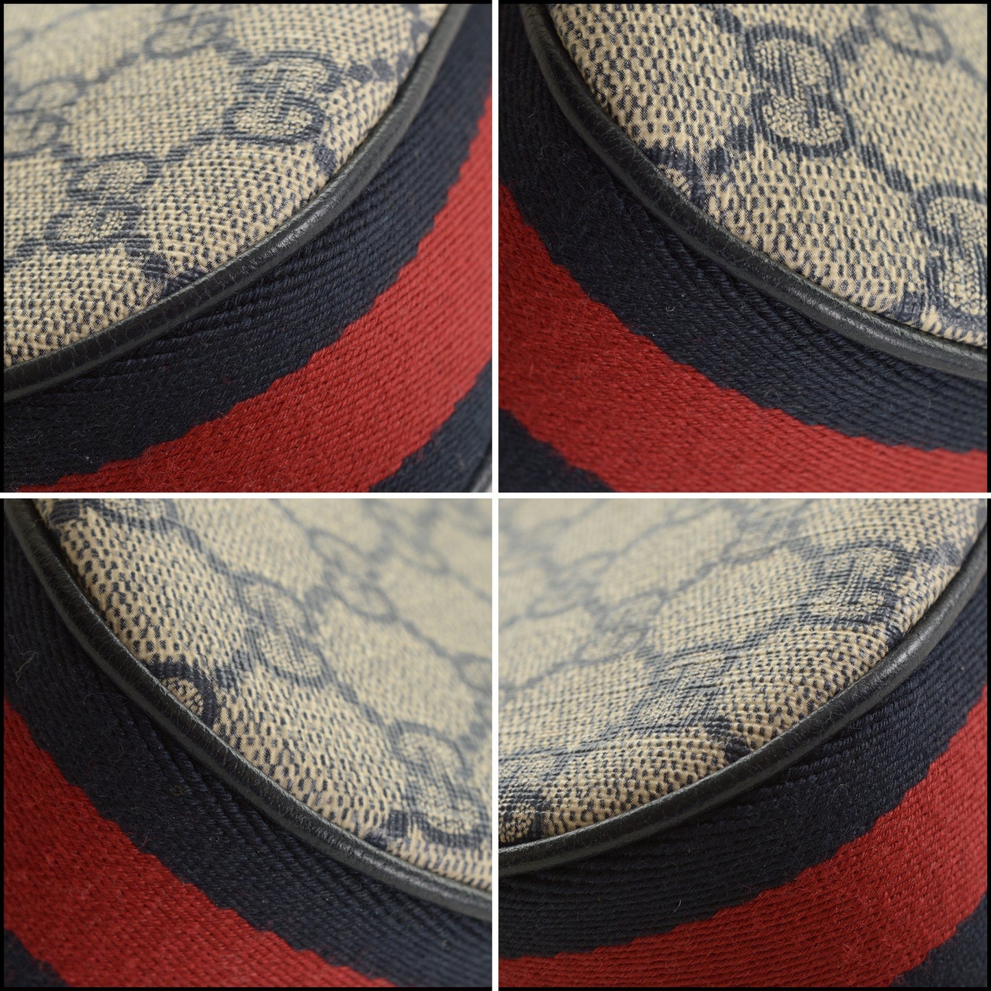 RDC15574 GUCCI Navy Supreme GG Canvas Small Attache Crossbody Bag