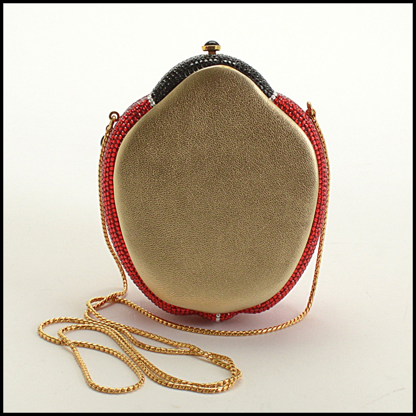 RDC15251 JUDITH LEIBER Red Ladybug Crystal Minaudiere
