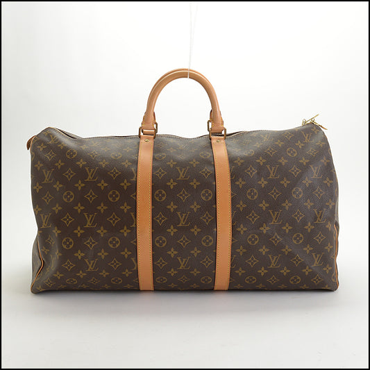 RDC14978 LOUIS VUITTON Brown Monogram Canvas Keepall 55 Duffle Bag