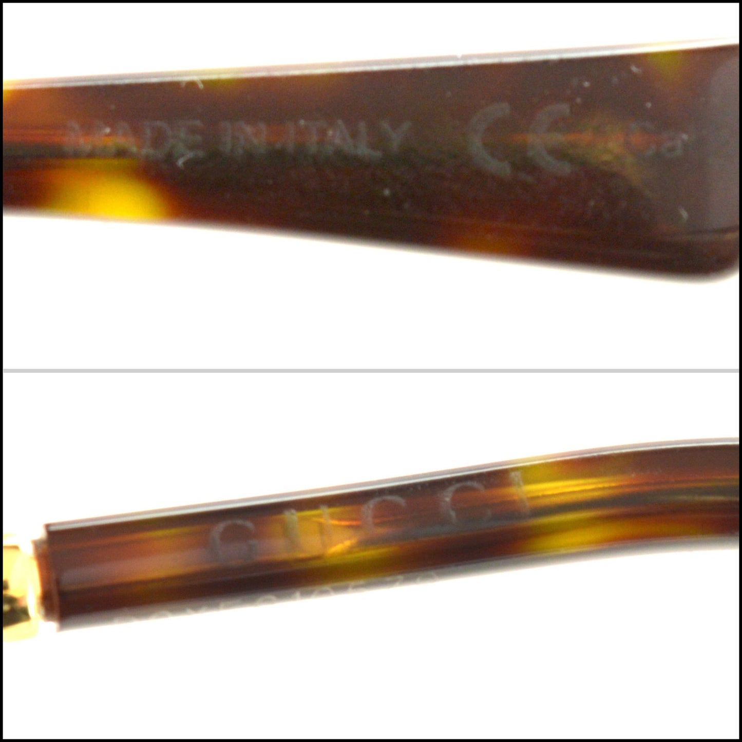 RDC14993 GUCCI Cream Acetate & Gold Metal Square Frame Sunglasses