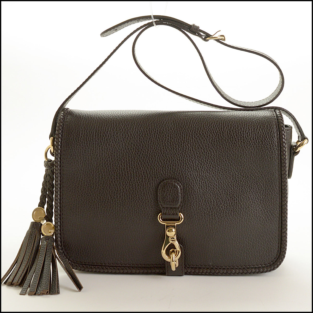 RDC15618 GUCCI Dark Brown Leather Marrakech Medium Flap Bag