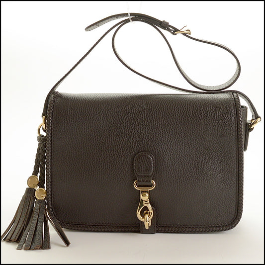 RDC15618 GUCCI Dark Brown Leather Marrakech Medium Flap Bag