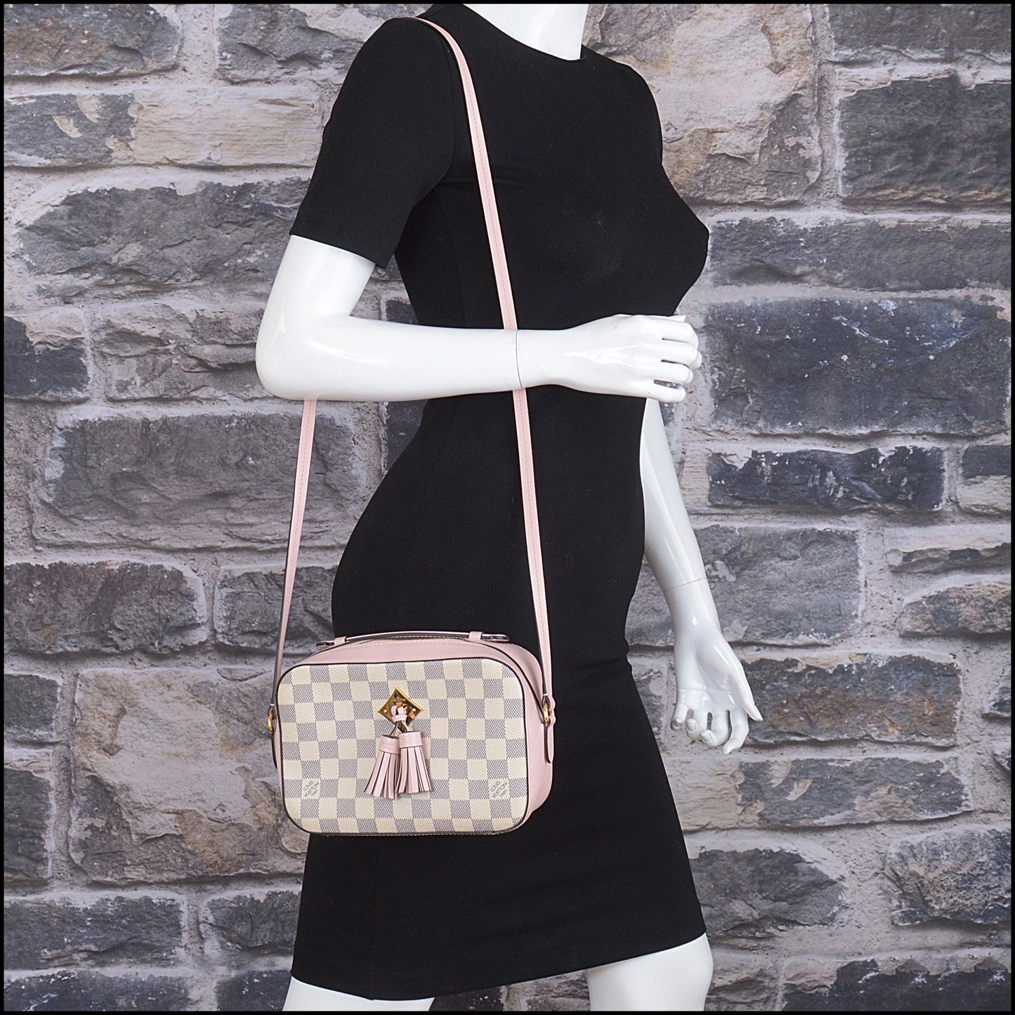RDC15361 LOUIS VUITTON '19 Pink Damier Azur Saintonge