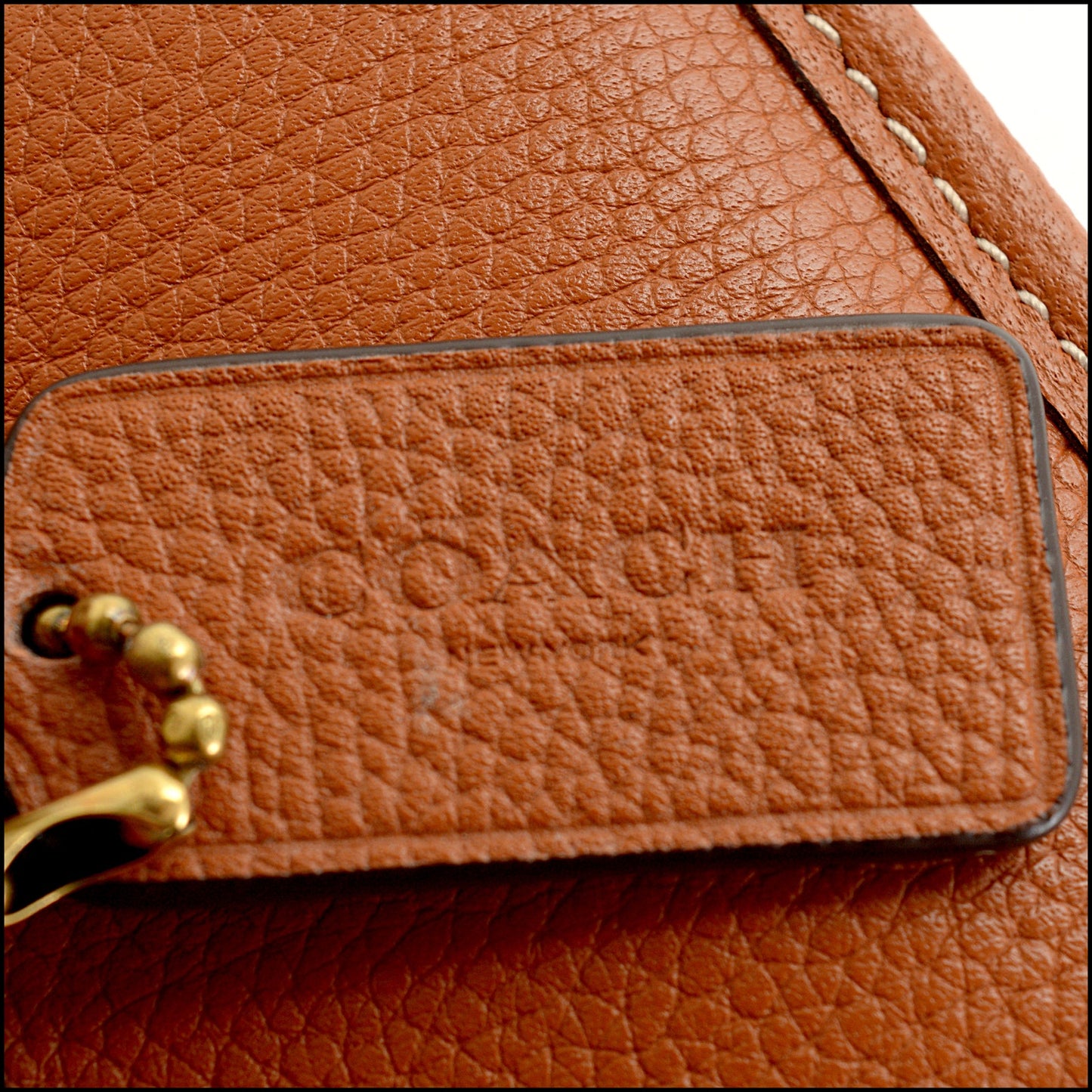 RDC15474 COACH Burnished Amber Pebbled Leather Brooke 28 Carryall