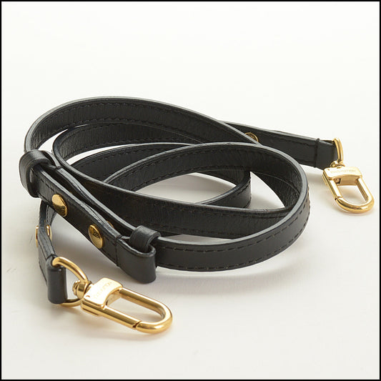 RDC15447 LOUIS VUITTON Black Leather Shoulder Strap from Neo Noe