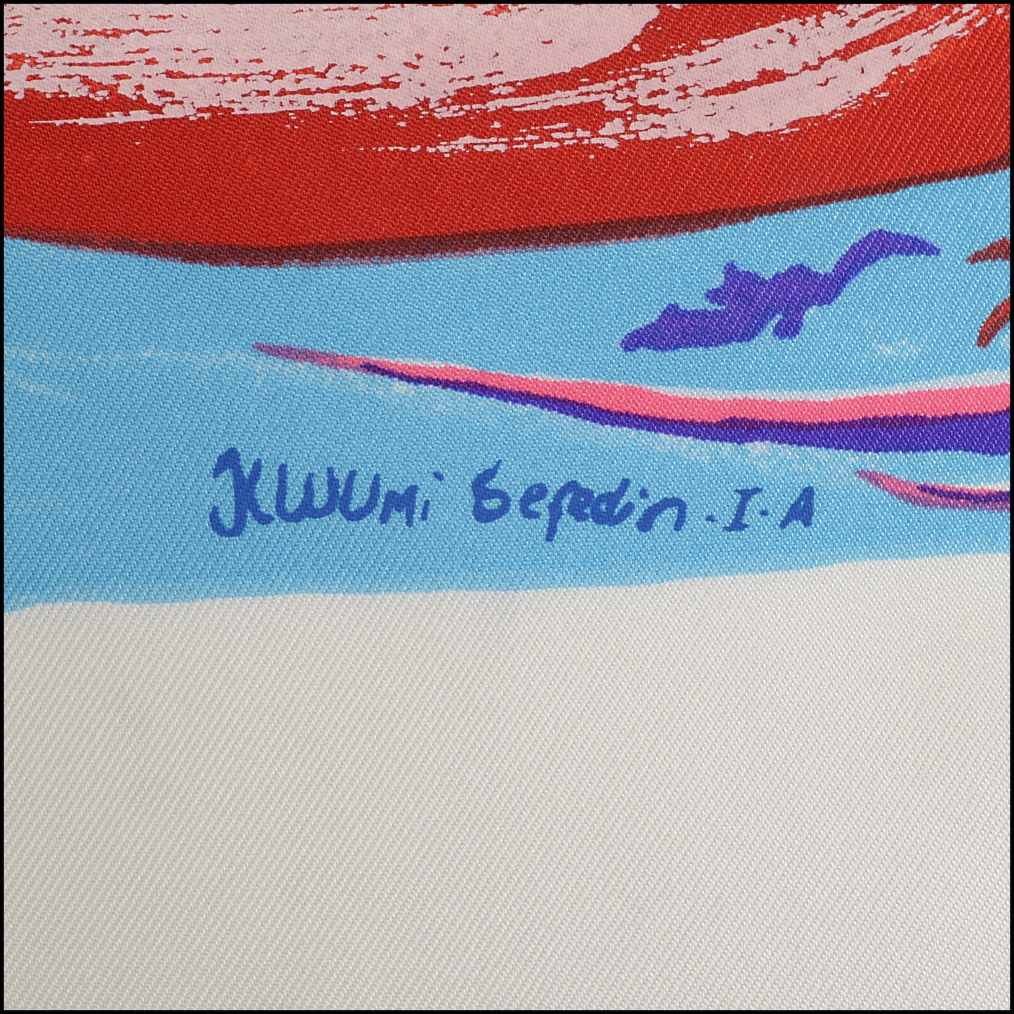 RDC14794 HERMES White "Smiles in Third Millenary" Silk Scarf 90 cm