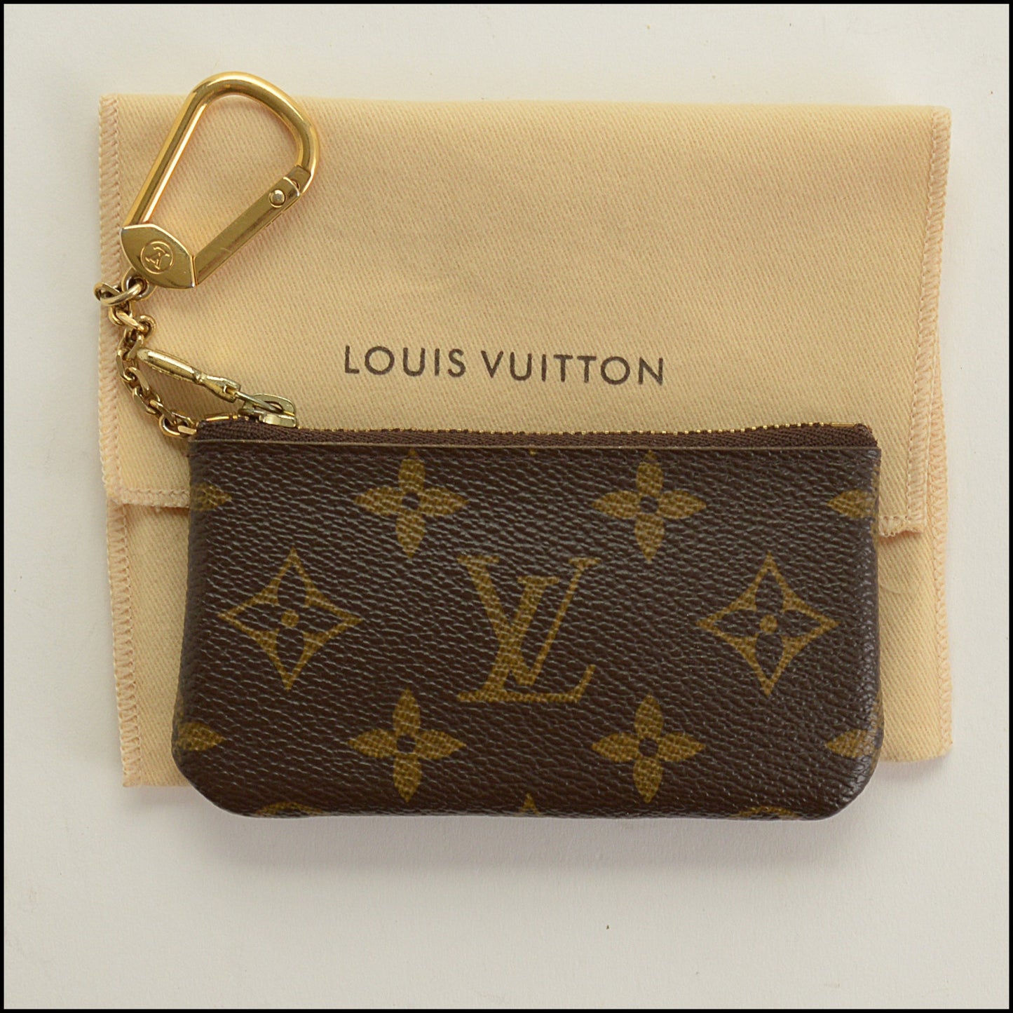 RDC15522 LOUIS VUITTON Brown LV Monogram Canvas Key Pouch