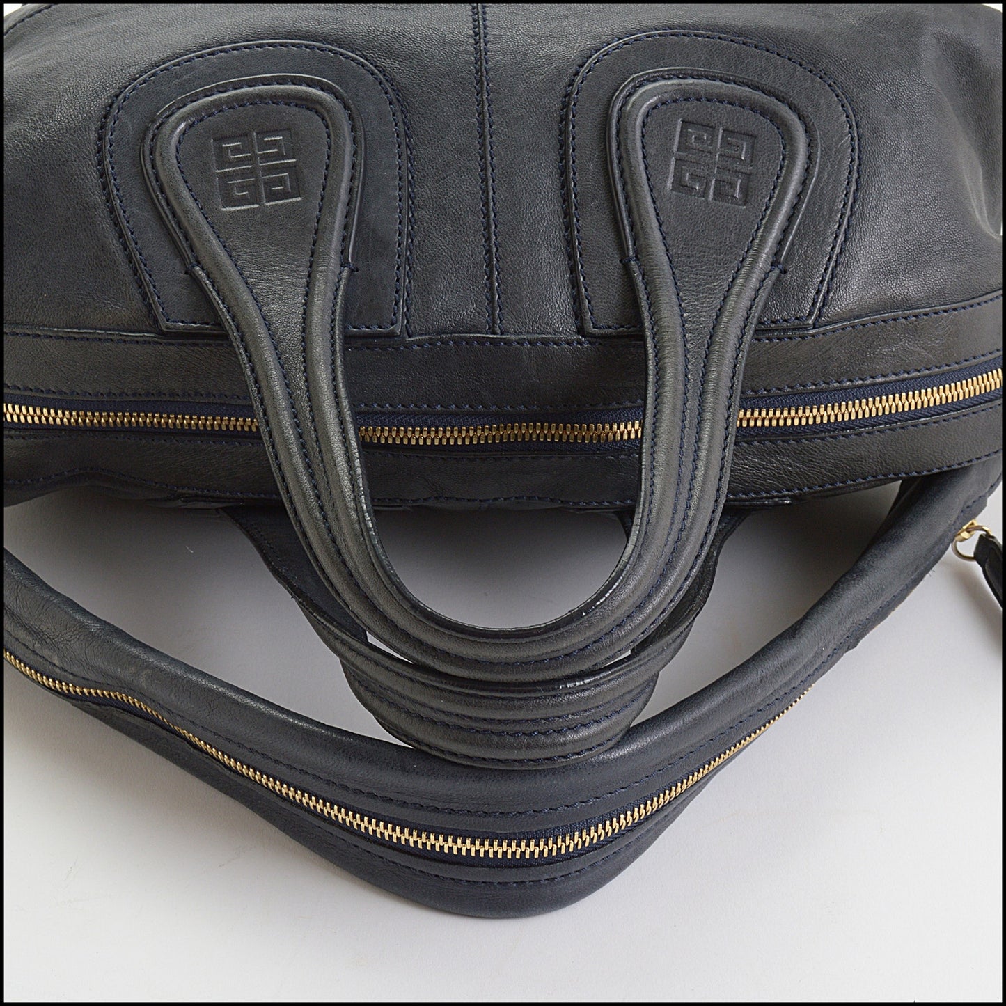 RDC14307 Authentic GIVENCHY Navy Blue Leather Medium Nightingale Bag