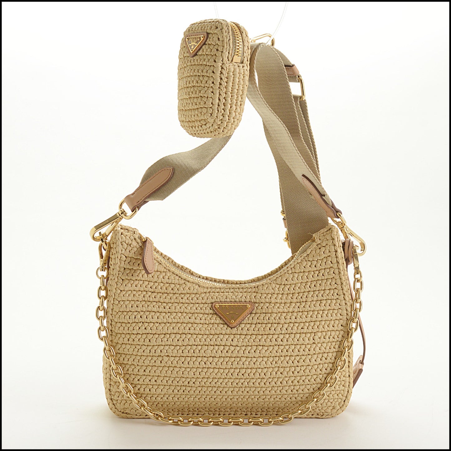 RDC15412 PRADA Raffia Re-Edition '05 Shoulder Bag