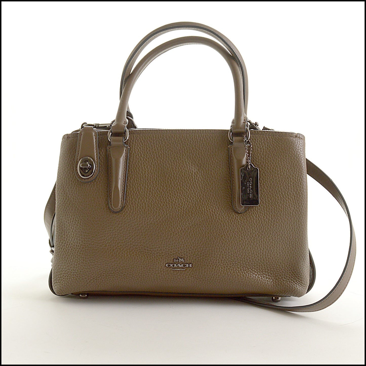 RDC15496 COACH Taupe Pebbled Leather Brooklyn 28 Carryall